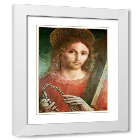 Jesus With Cross and Crown of Thorns - custom crop White Modern Wood Framed Art Print with Double Matting by Pacchiarotto, Giacomo