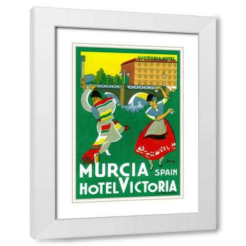 Murcia Hotel - Valencia Spain White Modern Wood Framed Art Print with Double Matting by Retrotravel