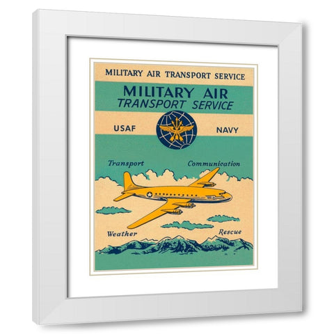 Military Air Transport Service White Modern Wood Framed Art Print with Double Matting by Retrotravel
