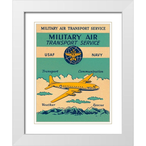 Military Air Transport Service White Modern Wood Framed Art Print with Double Matting by Retrotravel