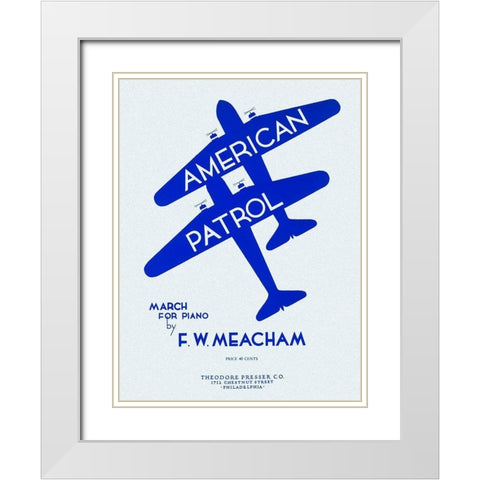 American Patrol White Modern Wood Framed Art Print with Double Matting by Retrotravel