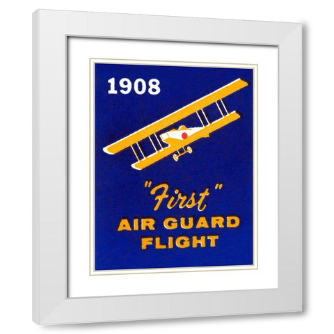 1908 First Air Guard Flight White Modern Wood Framed Art Print with Double Matting by Retrotravel