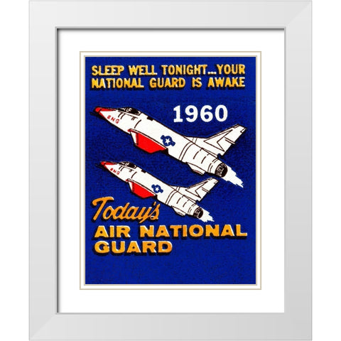 Todays Air National Guard White Modern Wood Framed Art Print with Double Matting by Retrotravel