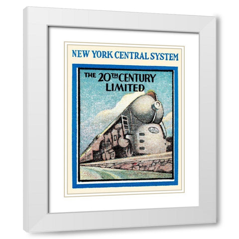 New York Central System - The 20th Century Limited White Modern Wood Framed Art Print with Double Matting by Retrotravel