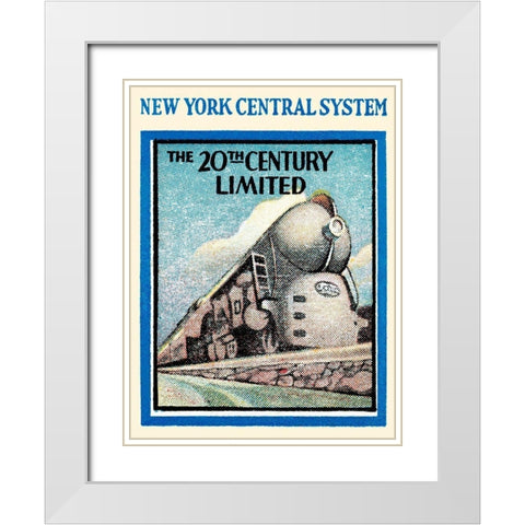 New York Central System - The 20th Century Limited White Modern Wood Framed Art Print with Double Matting by Retrotravel
