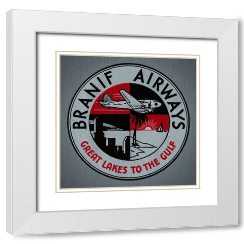 Branif Airways - Great Lakes to the Gulf White Modern Wood Framed Art Print with Double Matting by Retrotravel