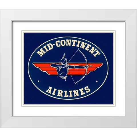 Mid-Continent Airlines White Modern Wood Framed Art Print with Double Matting by Retrotravel