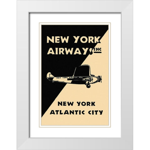 New York Airways Inc White Modern Wood Framed Art Print with Double Matting by Retrotravel