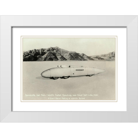 Bonnieville Salt Flats White Modern Wood Framed Art Print with Double Matting by Retrotravel