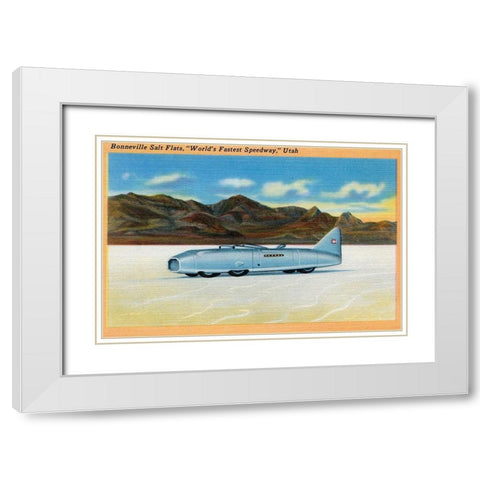 Worlds Fastest Speedway White Modern Wood Framed Art Print with Double Matting by Retrotravel