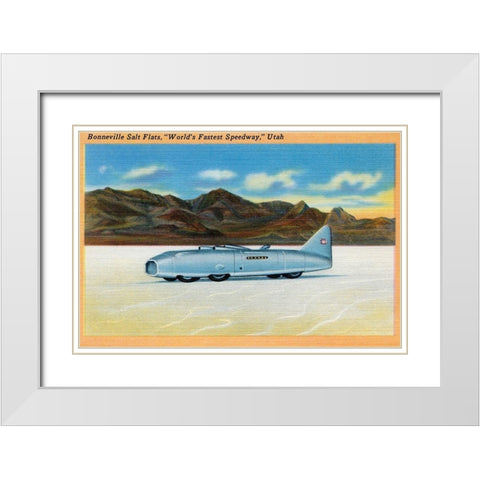 Worlds Fastest Speedway White Modern Wood Framed Art Print with Double Matting by Retrotravel