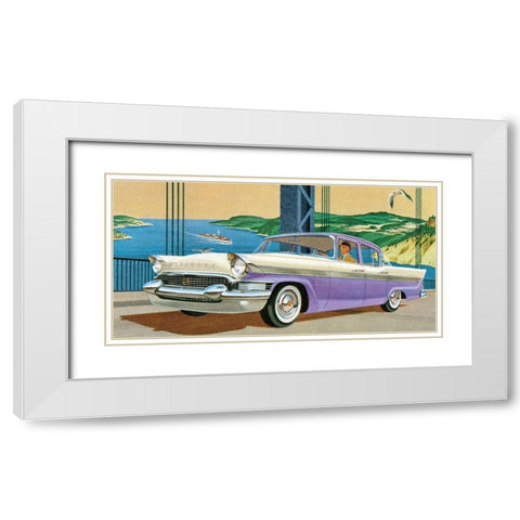 Packard Clipper - Four Door Sedan White Modern Wood Framed Art Print with Double Matting by Retrotravel