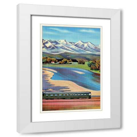 Northern Pacific Passenger Excursion White Modern Wood Framed Art Print with Double Matting by Retrotravel
