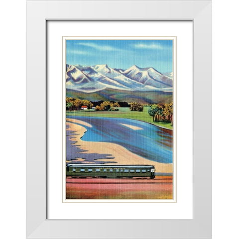Northern Pacific Passenger Excursion White Modern Wood Framed Art Print with Double Matting by Retrotravel