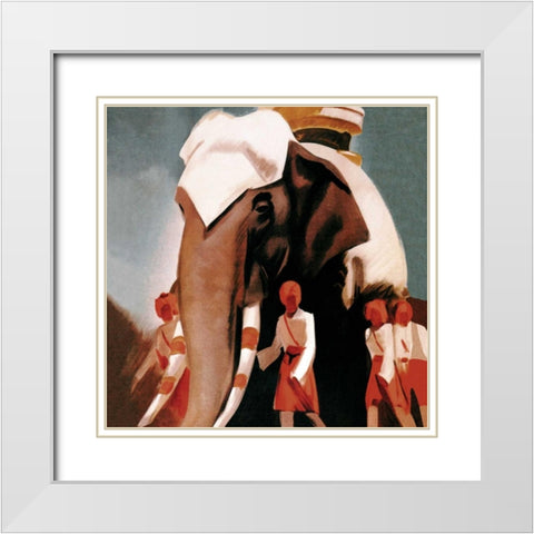 Lloyd Triestino Espresso Itali India White Modern Wood Framed Art Print with Double Matting by Vintage Elephant