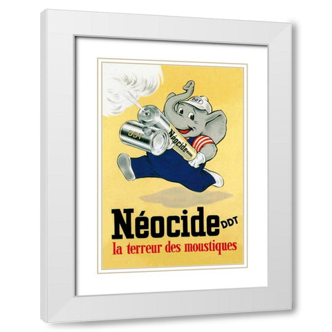 Neocide DDT - La Terreur des Moustiques White Modern Wood Framed Art Print with Double Matting by Vintage Elephant