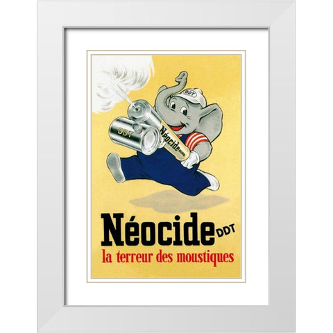 Neocide DDT - La Terreur des Moustiques White Modern Wood Framed Art Print with Double Matting by Vintage Elephant