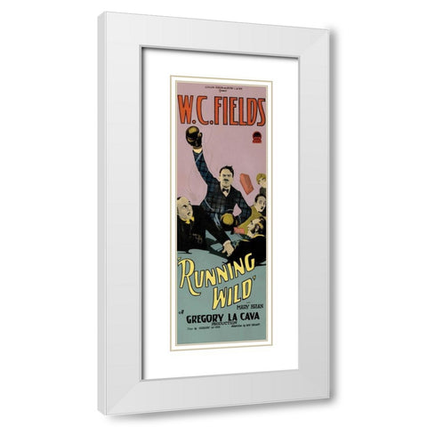 Movie Poster: W.C. Fields - Running Wild White Modern Wood Framed Art Print with Double Matting by Illustrator, Unknown 20th Century American