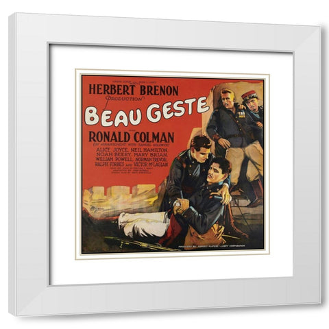 Movie Poster: Ronald Colman - Beau Geste White Modern Wood Framed Art Print with Double Matting by Illustrator, Unknown 20th Century American