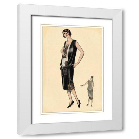 Elegance in Black White Modern Wood Framed Art Print with Double Matting by Vintage Fashion