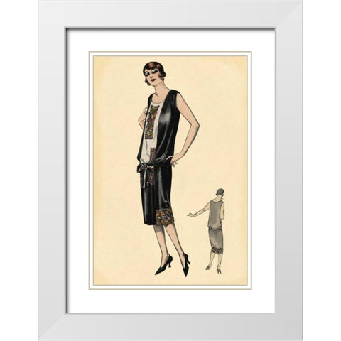 Elegance in Black White Modern Wood Framed Art Print with Double Matting by Vintage Fashion