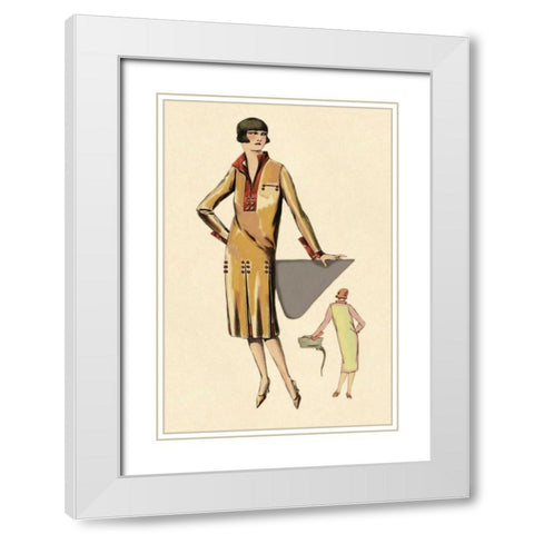 The Geometry of Fashion White Modern Wood Framed Art Print with Double Matting by Vintage Fashion