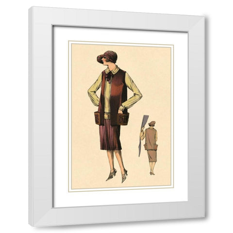 Waiting in the Wings White Modern Wood Framed Art Print with Double Matting by Vintage Fashion