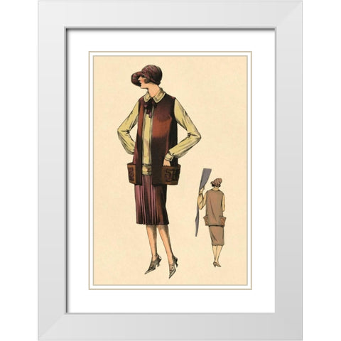 Waiting in the Wings White Modern Wood Framed Art Print with Double Matting by Vintage Fashion