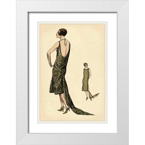 In Pearls White Modern Wood Framed Art Print with Double Matting by Vintage Fashion