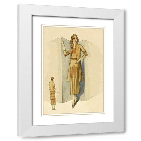 Sophisticated Daywear in Camel White Modern Wood Framed Art Print with Double Matting by Vintage Fashion
