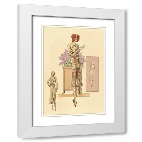 Patterned Daywear White Modern Wood Framed Art Print with Double Matting by Vintage Fashion