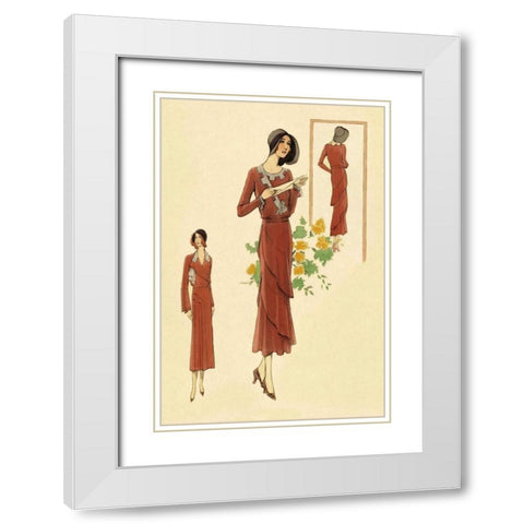 Dainty Fashions in Red White Modern Wood Framed Art Print with Double Matting by Vintage Fashion