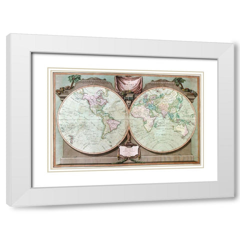 Imperial Sheet Atlas White Modern Wood Framed Art Print with Double Matting by Robert Laurie and James Whittle,