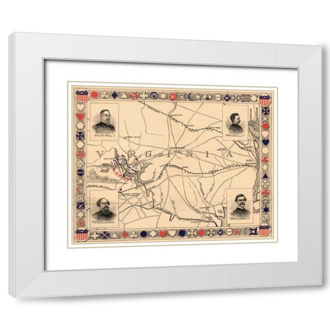 First Battle of Bull Run - Manassas White Modern Wood Framed Art Print with Double Matting by Unknown