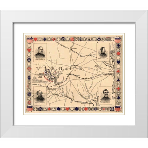 First Battle of Bull Run - Manassas White Modern Wood Framed Art Print with Double Matting by Unknown