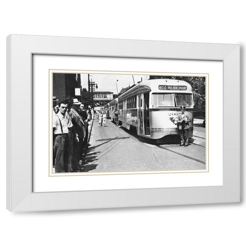 Hello, Philadelphia! White Modern Wood Framed Art Print with Double Matting by Unknown