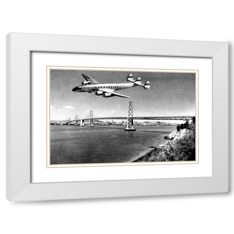 Leaving San Francisco White Modern Wood Framed Art Print with Double Matting by Vintage San Francisco