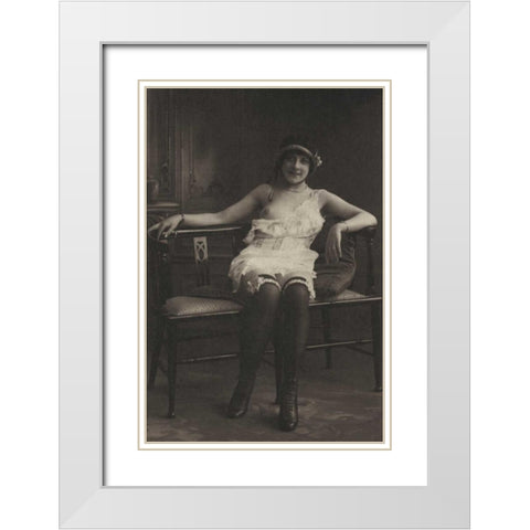The Tranquility of the Drawing Room White Modern Wood Framed Art Print with Double Matting by Vintage Nudes