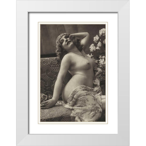 Voluptuousness White Modern Wood Framed Art Print with Double Matting by Vintage Nudes