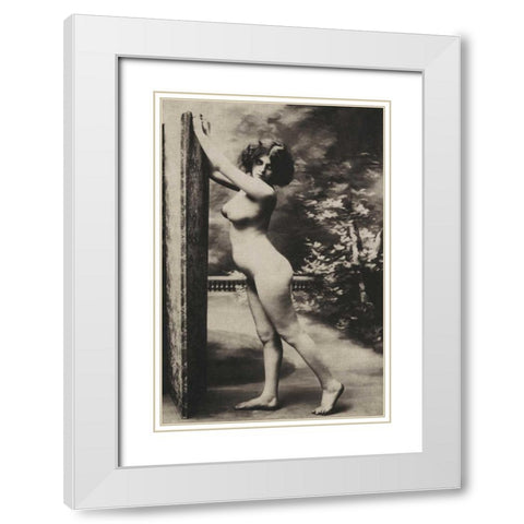 The Garden Windbreak White Modern Wood Framed Art Print with Double Matting by Vintage Nudes