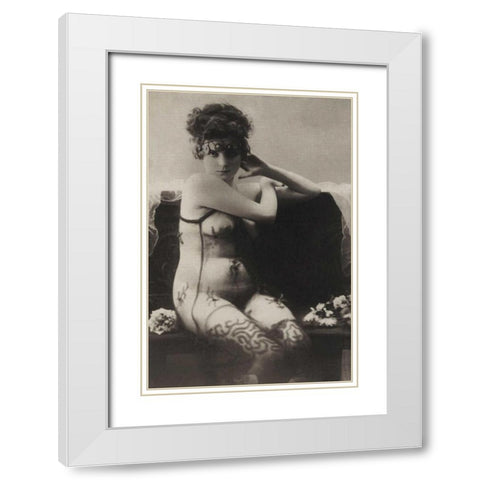 The Dress of Tulle White Modern Wood Framed Art Print with Double Matting by Vintage Nudes