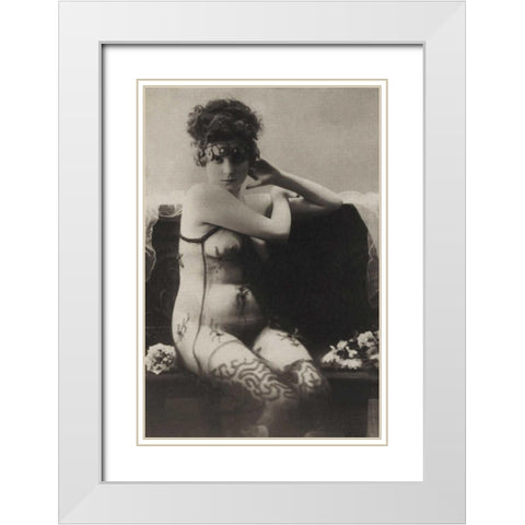 The Dress of Tulle White Modern Wood Framed Art Print with Double Matting by Vintage Nudes