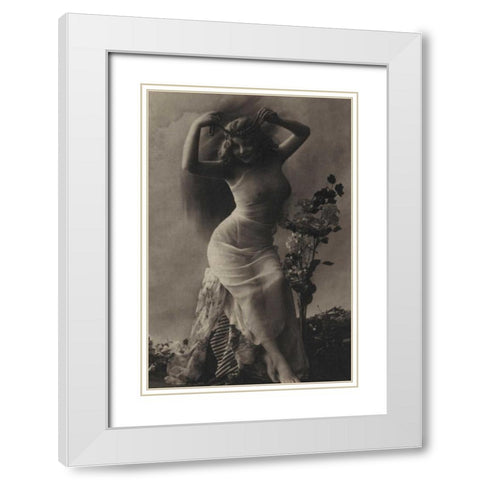 The Pearl Diadem White Modern Wood Framed Art Print with Double Matting by Vintage Nudes
