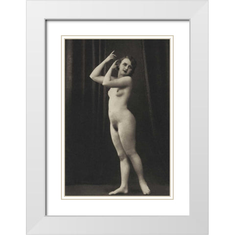 Charm White Modern Wood Framed Art Print with Double Matting by Vintage Nudes