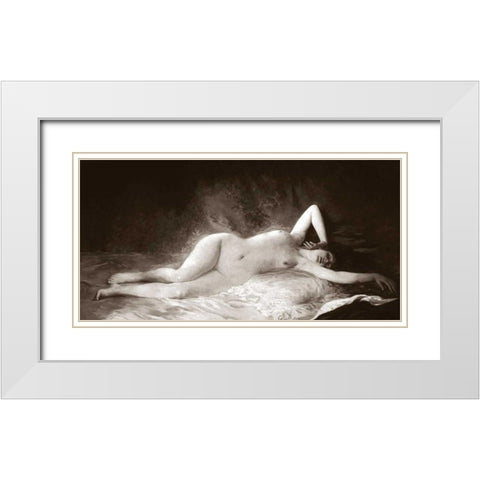 The Nap White Modern Wood Framed Art Print with Double Matting by Vintage Nudes