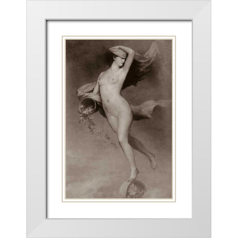 Goddess Nude White Modern Wood Framed Art Print with Double Matting by Vintage Nudes