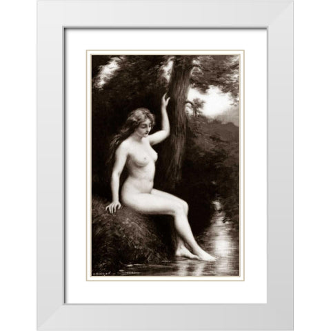 The Stream White Modern Wood Framed Art Print with Double Matting by Vintage Nudes