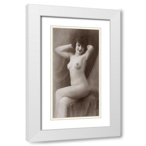 Emily White Modern Wood Framed Art Print with Double Matting by Vintage Nudes