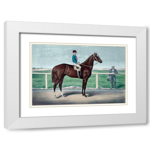 Ready for the signal White Modern Wood Framed Art Print with Double Matting by Currier and Ives