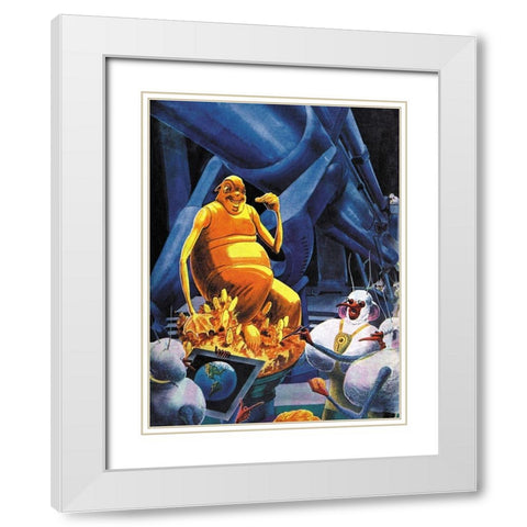 As Mars Sees Us White Modern Wood Framed Art Print with Double Matting by Retrosci-fi